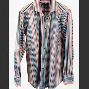 ETRO – Multi-Color Striped Button Down Shirt – 42